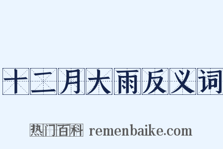 十二月大雨反义词是什么意思的图片